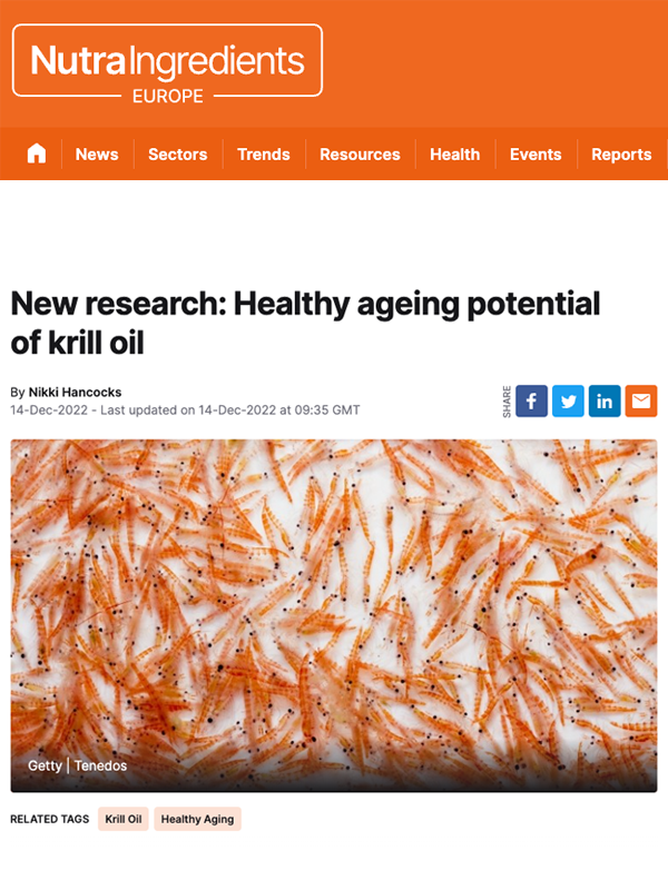 Krill oil phospholipids in the media